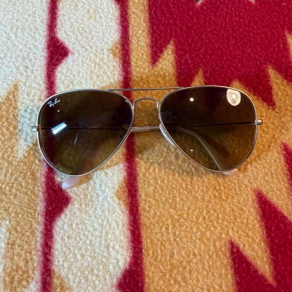 Ray-Ban Aviator Sunglasses Polarized Brushed Gold Metal Frames Womens